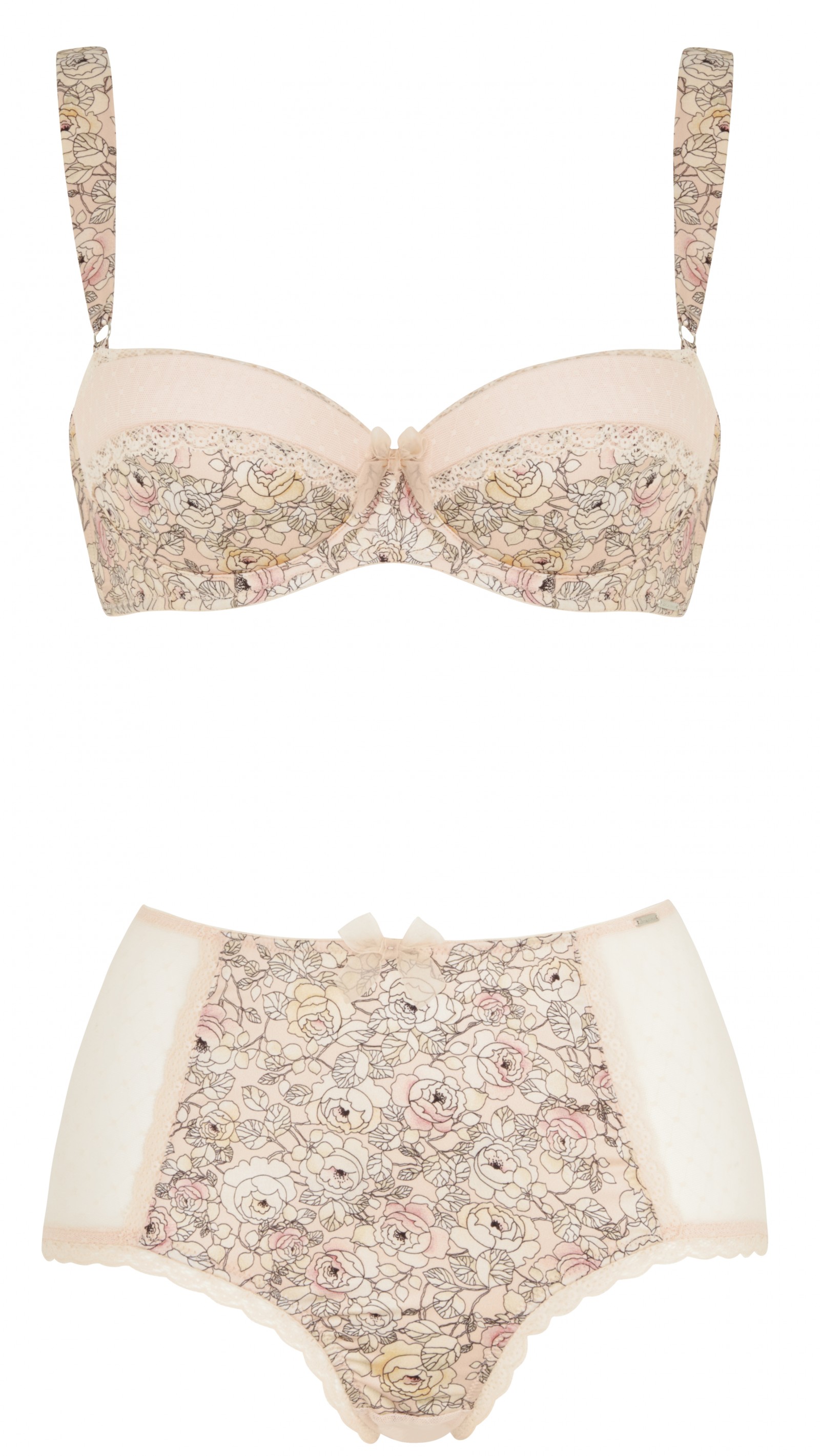 Boux Ave Lyla Rose Balconette Bra with High-Waisted Brief